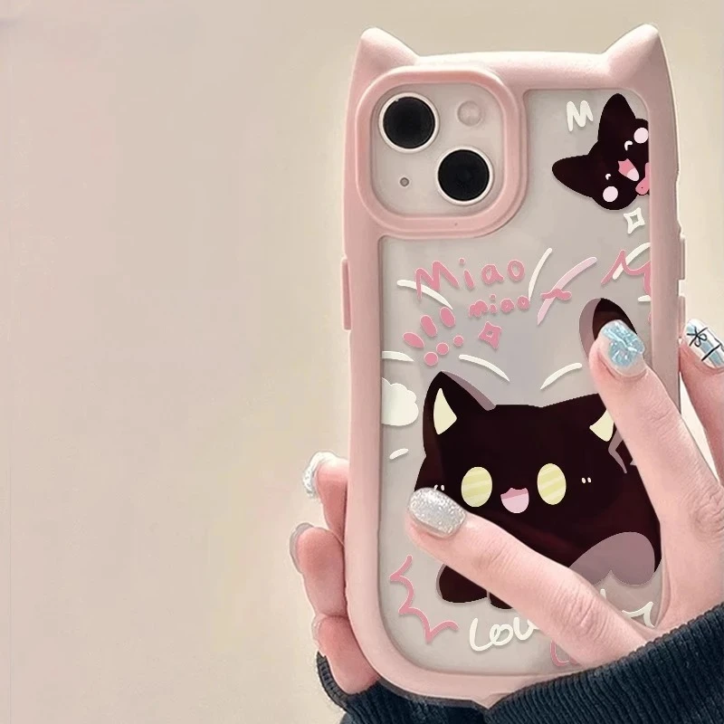 Cartoon Cute Cat Case for iPhone 15 16 14 13 Pro Max 16 Plus 12 11 Cat's Ears Clear Shockproof Luxury back cover
Cartoon Cute Cat Case for iPhone 15 16 14 13 Pro Max 16 Plus 12 11 Cat's Ears Clear Shockproof Luxury back cover