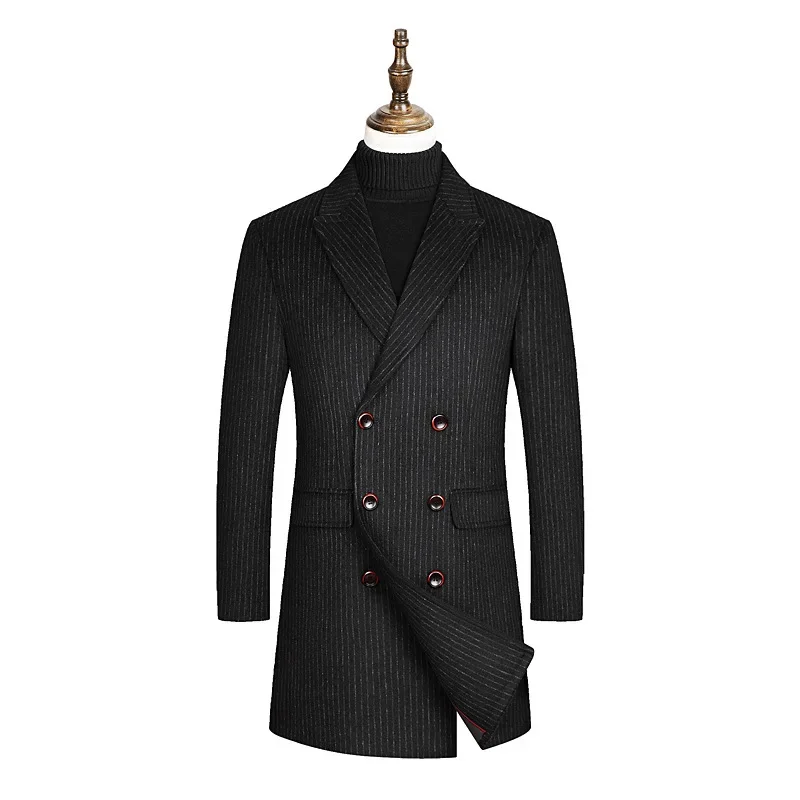 Autumn new mid length double breasted woolen coat for men's pointed neck casual slim fitting woolen coat
Autumn new mid length double breasted woolen coat for men's pointed neck casual slim fitting woolen coat