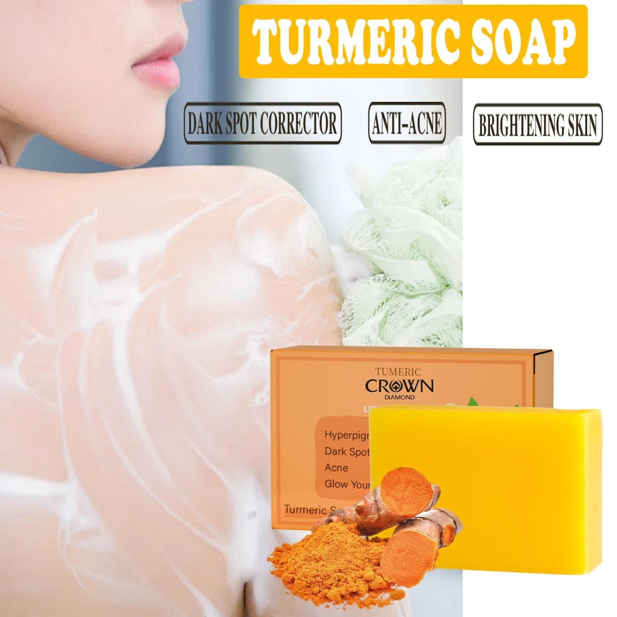 Turmeric Soap Skin Deep Body Cleaning Skin Removal Soap Armpit Underarm Knees Bleaching Body Brighten White Care Products
Turmeric Soap Skin Deep Body Cleaning Skin Removal Soap Armpit Underarm Knees Bleaching Body Brighten White Care Products