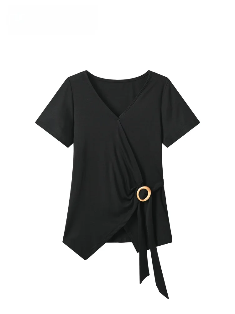 plus Size Women's Short Sleeve T-Shirt V-Neck Casual Versatile Summer New Style Korean Style Regular Fit Knitted Commute Wind
plus Size Women's Short Sleeve T-Shirt V-Neck Casual Versatile Summer New Style Korean Style Regular Fit Knitted Commute Wind