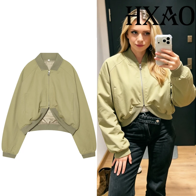HXAO Bomber Jackets For Woman Demi-Season Cropped Women's Jacket Spring Summer Long Sleeve Tops Pilot Jacket Zip Up Outerwear
HXAO Bomber Jackets For Woman Demi-Season Cropped Women's Jacket Spring Summer Long Sleeve Tops Pilot Jacket Zip Up Outerwear