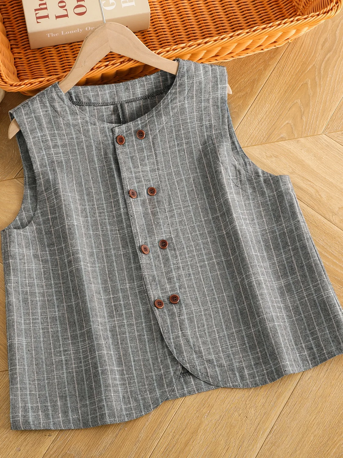 Lightweight Linen Stripe Vest Women Summer Outerwear Svel Suit Jaet High Cotton Linen ort Collarl Top
Lightweight Linen Stripe Vest Women Summer Outerwear Svel Suit Jaet High Cotton Linen ort Collarl Top