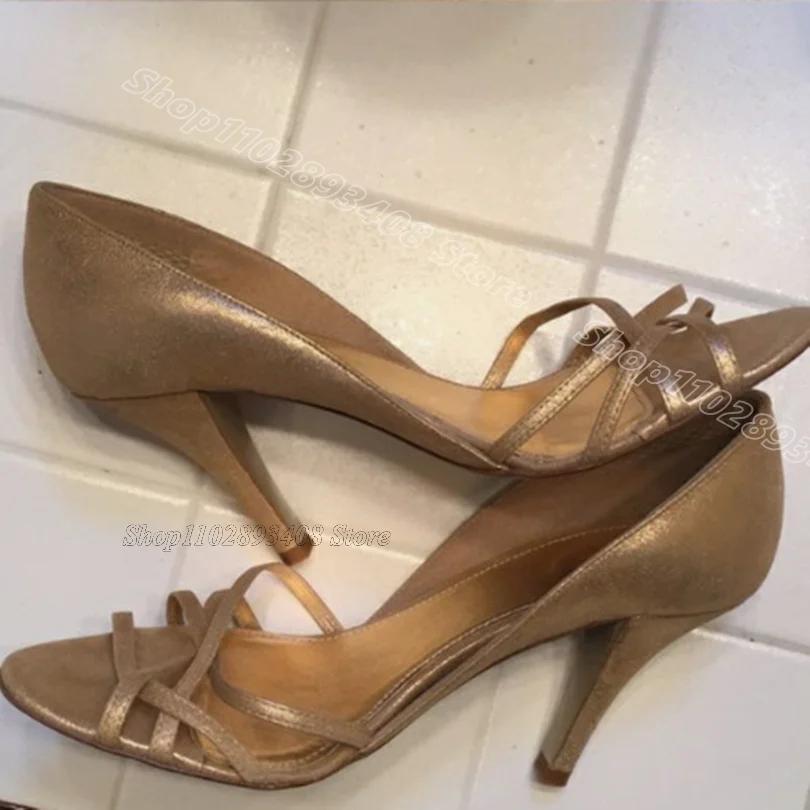 Gold Cover Heels Slip on Sandals Open Toe Thin High Heels Party Casual Fashion Design for Women Shoes 2024 Zapatos Para Mujere
Gold Cover Heels Slip on Sandals Open Toe Thin High Heels Party Casual Fashion Design for Women Shoes 2024 Zapatos Para Mujere