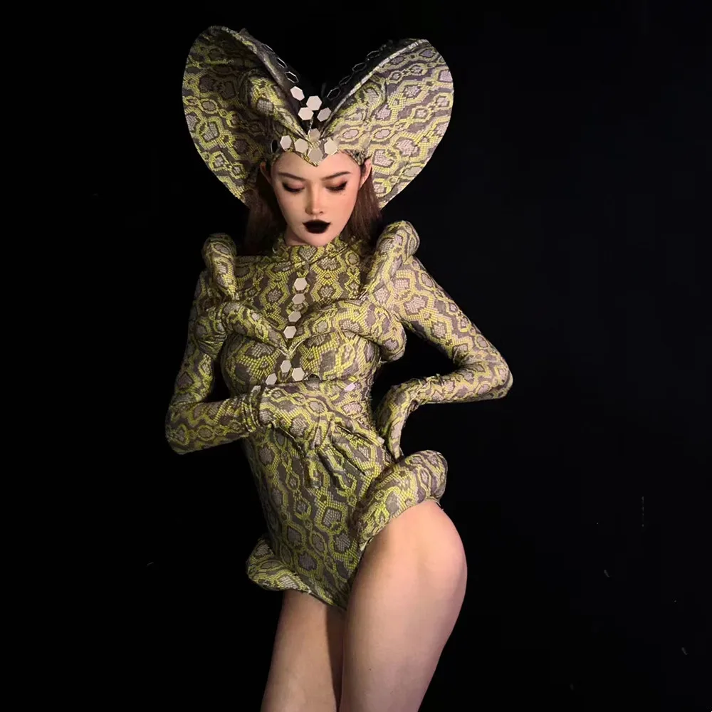 Snake Pattern Bodysuit Mirror Headgear Role-playing Festival Clothing Women Halloween Cosplay Costume Dancer Stage Performance
Snake Pattern Bodysuit Mirror Headgear Role-playing Festival Clothing Women Halloween Cosplay Costume Dancer Stage Performance