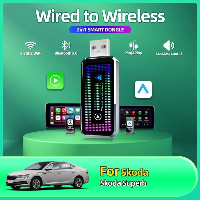 2025 New Portable Mini Wireless Carplay Converter Wired Carplay to Wireless Carplay Android Auto 2-in-1 Adapter For Skoda Superb
2025 New Portable Mini Wireless Carplay Converter Wired Carplay to Wireless Carplay Android Auto 2-in-1 Adapter For Skoda Superb