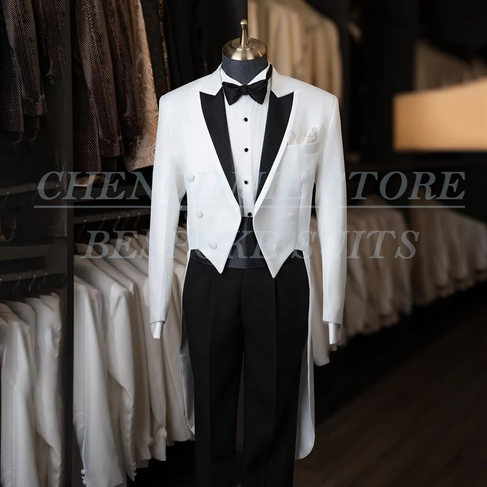 Fashion Wedding Men's Suits Tuxedos Elegant White Jacket With Black Pants 2 Piece High Quality Male Clothing Chic Outfits Terno
Fashion Wedding Men's Suits Tuxedos Elegant White Jacket With Black Pants 2 Piece High Quality Male Clothing Chic Outfits Terno
