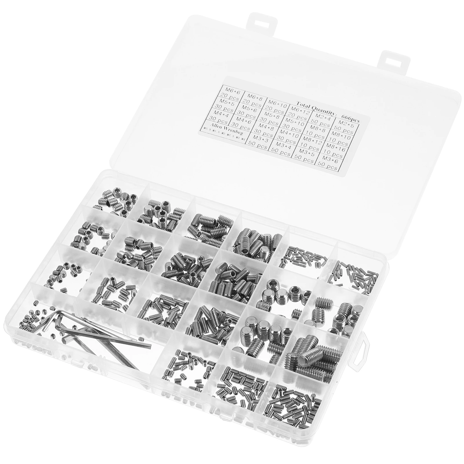 1 set Stainless Steel Screw Set Hex Socket Machine Assortment Box Headless Kit for DIY Bathroom Door Grub Silver
1 set Stainless Steel Screw Set Hex Socket Machine Assortment Box Headless Kit for DIY Bathroom Door Grub Silver