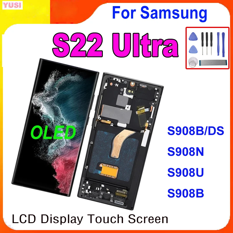 OLED LCD For Samsung Galaxy S22 Ultra 5G LCD Display Touch Screen Digitizer Assembly Black Frame S908B S908B/DS S908N S908U LCD
OLED LCD For Samsung Galaxy S22 Ultra 5G LCD Display Touch Screen Digitizer Assembly Black Frame S908B S908B/DS S908N S908U LCD
