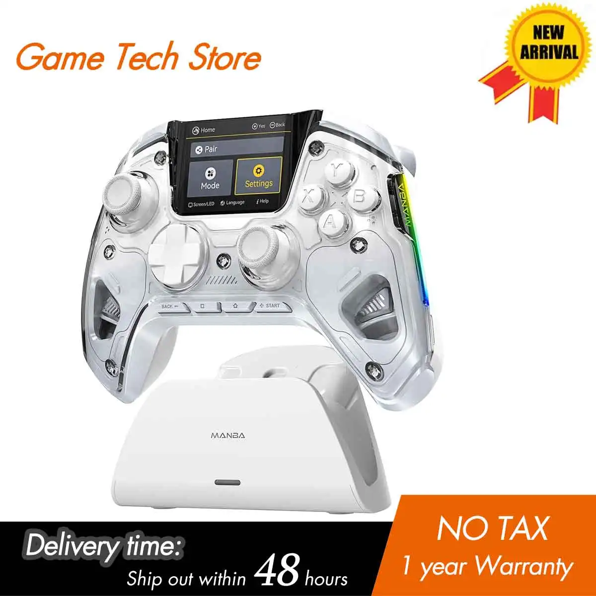 Interactive Screen Wireless Gaming Controller for Switch/PC/iOS/Android Hall Effect Stick RGB Light 1800mAh with Charging Dock
Interactive Screen Wireless Gaming Controller for Switch/PC/iOS/Android Hall Effect Stick RGB Light 1800mAh with Charging Dock
