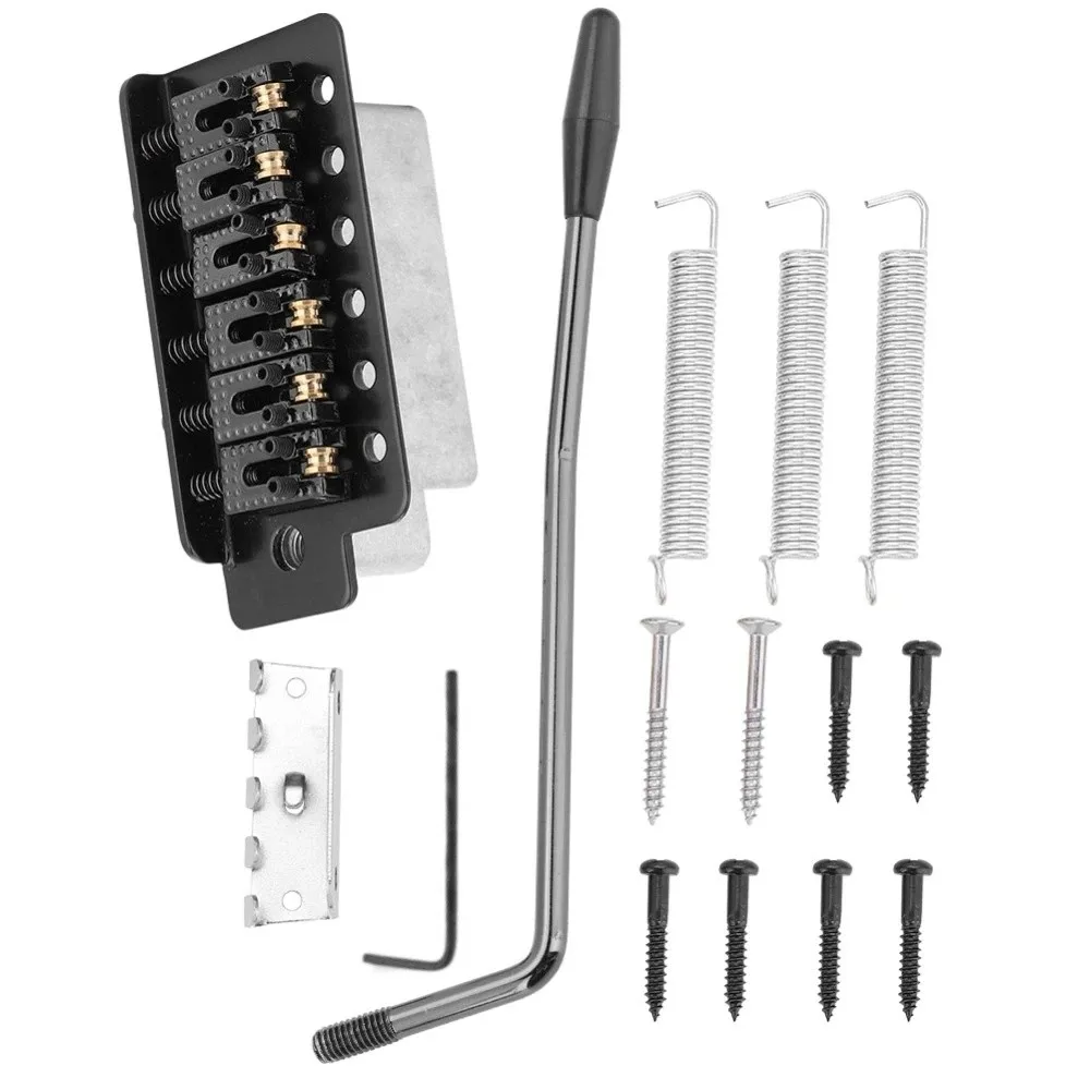 With Roller Tremolo System Black/Silver 6 String Roller Tremolo Bridge Single Locking for ST Guitar Bridge
With Roller Tremolo System Black/Silver 6 String Roller Tremolo Bridge Single Locking for ST Guitar Bridge