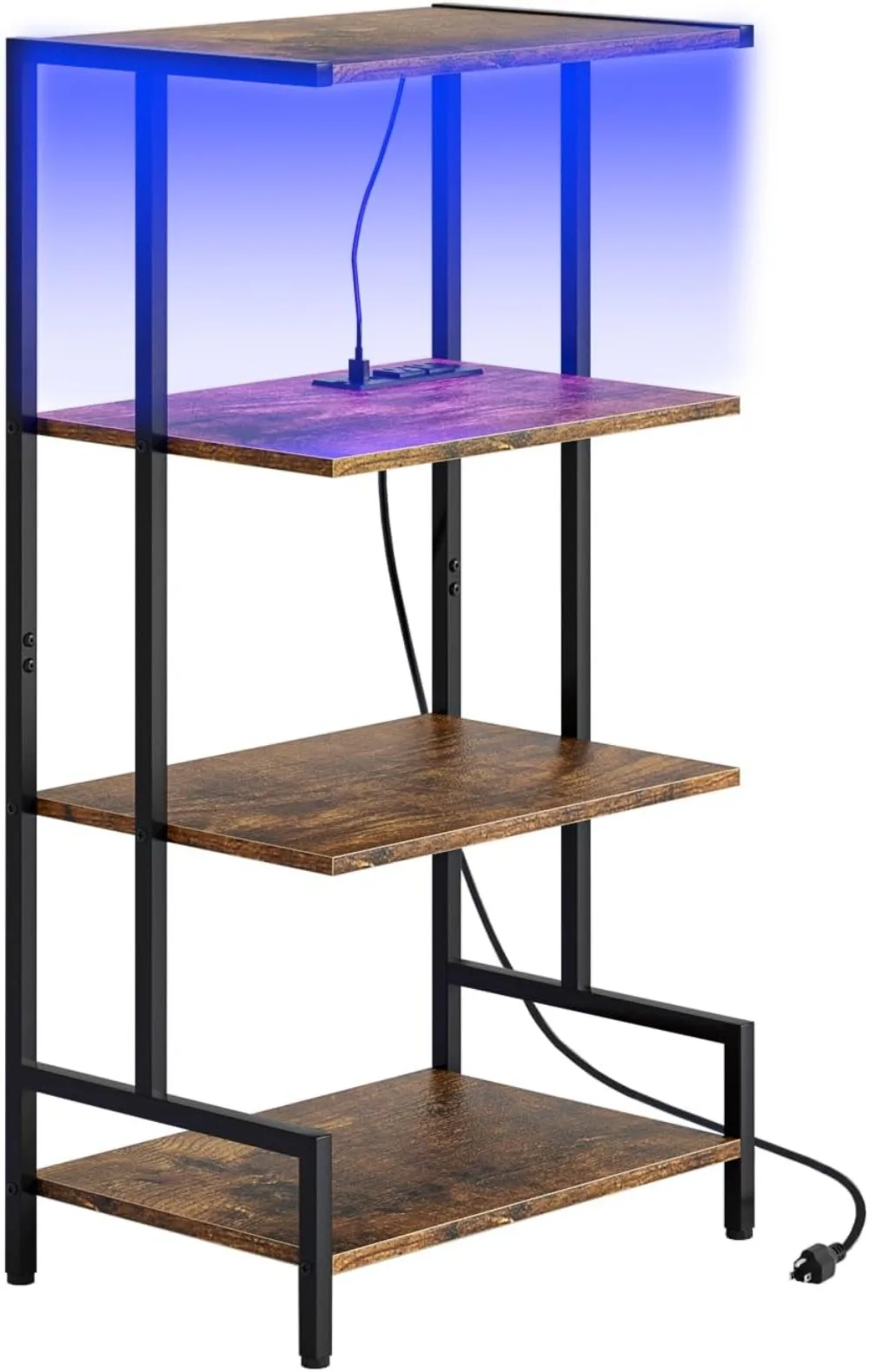 4-Tier Wooden Media Stand with LED Lights and Power Outlet, Compact AV Cabinet for Game Consoles and DVD Players
4-Tier Wooden Media Stand with LED Lights and Power Outlet, Compact AV Cabinet for Game Consoles and DVD Players