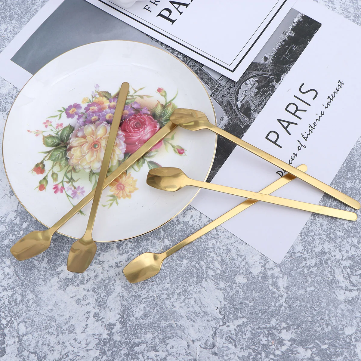 5Pcs Overgild Stainless Steel Long Handle Stirring Spoons Corrosion Proof Ice Coffee Spoon for Cocktail Dessert Milk Tea
5Pcs Overgild Stainless Steel Long Handle Stirring Spoons Corrosion Proof Ice Coffee Spoon for Cocktail Dessert Milk Tea