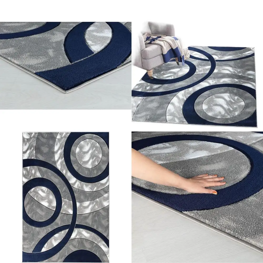 Contemporary Navy 5x7 Circle Patterned Soft Carved Area Rug for Modern Living, Dining, and Bedroom Spaces
Contemporary Navy 5x7 Circle Patterned Soft Carved Area Rug for Modern Living, Dining, and Bedroom Spaces
