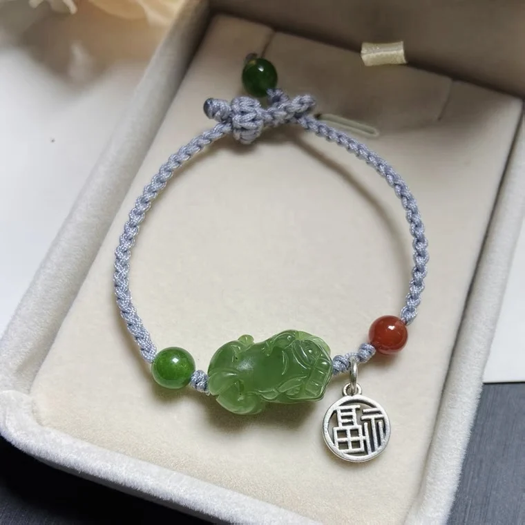 Natural Jasper Pixiu Bracelet Green Jade Emerald Adjustable Bangle Jewellery Fashion Accessories Hand Knotting Woman Amulet
Natural Jasper Pixiu Bracelet Green Jade Emerald Adjustable Bangle Jewellery Fashion Accessories Hand Knotting Woman Amulet