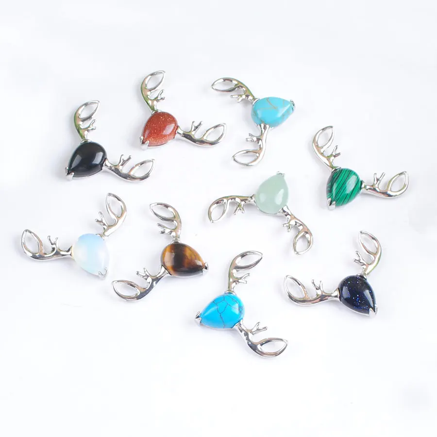 Natural Gem Stone Deer Head Shaped Pendants Chram Women Exquisite Clavicle Dinner Party Jewelry Gift Pretty 10Pcs ABN519
Natural Gem Stone Deer Head Shaped Pendants Chram Women Exquisite Clavicle Dinner Party Jewelry Gift Pretty 10Pcs ABN519