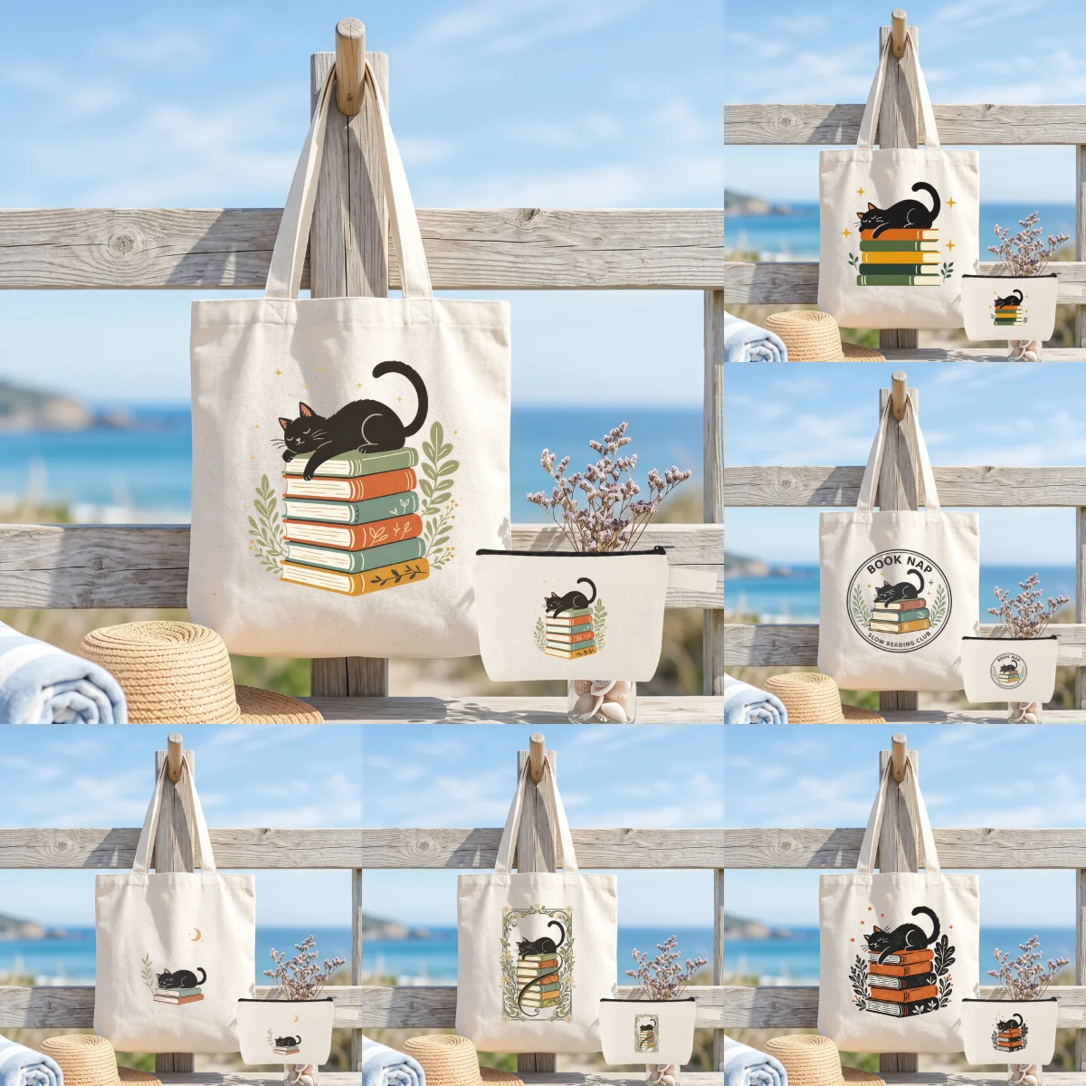 1 Pack Cat & Book Lover Canvas Bag Set, Cute Black Cat Graphic Tote Bag & Makeup Pouch, Lightweight 2-Piece Kit
1 Pack Cat & Book Lover Canvas Bag Set, Cute Black Cat Graphic Tote Bag & Makeup Pouch, Lightweight 2-Piece Kit