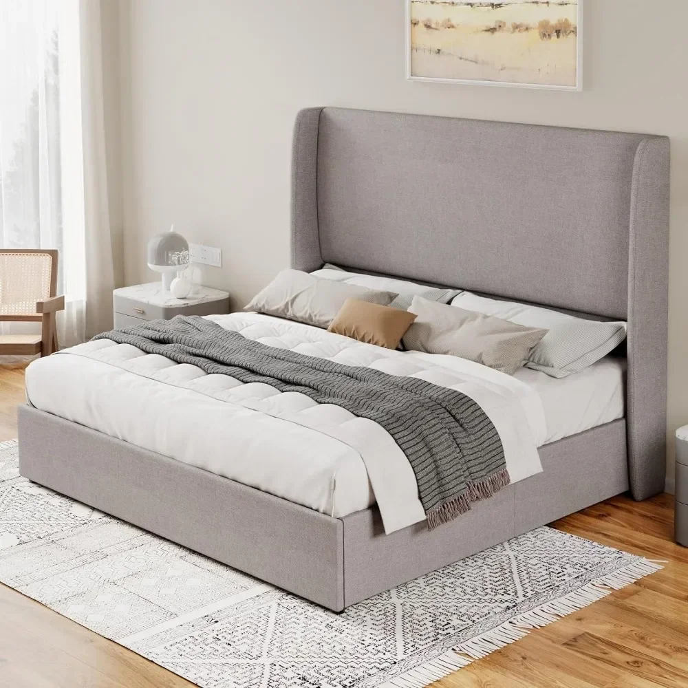 A Lift Storage Bed King Size Linen Upholstered Platform Bed Frame / Hydraulic Locker / No Box Springs Required
A Lift Storage Bed King Size Linen Upholstered Platform Bed Frame / Hydraulic Locker / No Box Springs Required