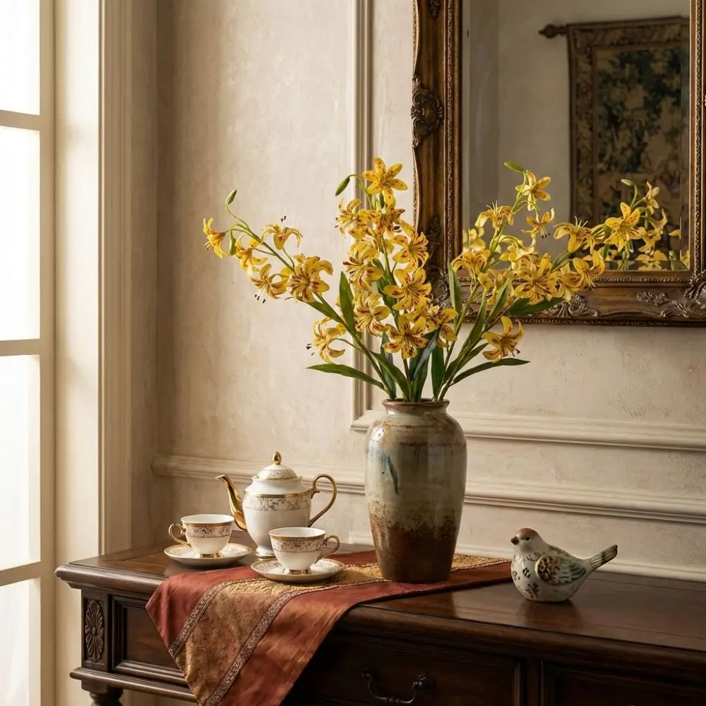 Plastic Artificial Flower Branch Green Plants Realistic Simulation Silk Flower Real Touch Handmade Fake Flowers Window Display
Plastic Artificial Flower Branch Green Plants Realistic Simulation Silk Flower Real Touch Handmade Fake Flowers Window Display