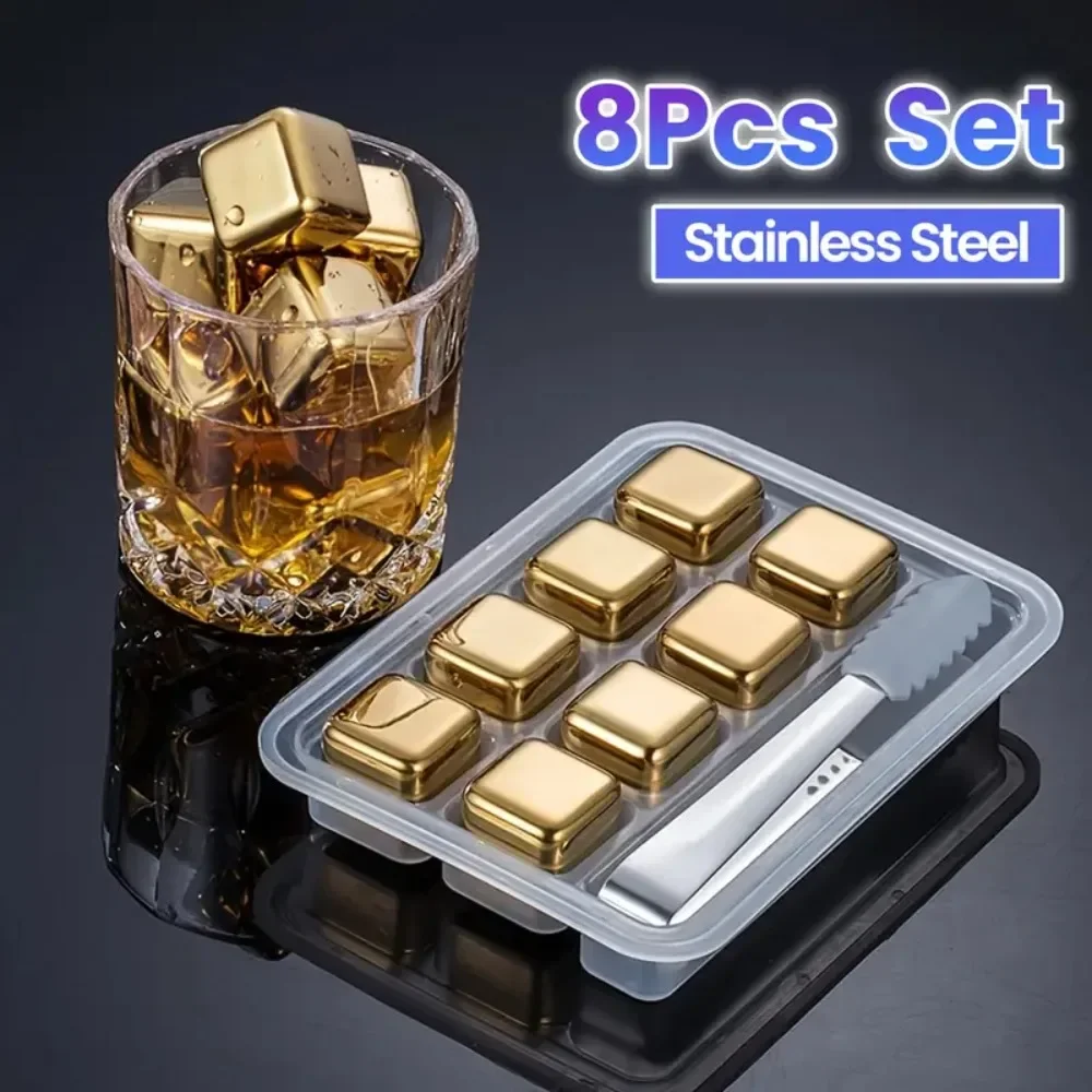 8PCS Quick Freeze Whiskey Stones Reusable Stainless Steel Ice Cubes for Vodka Wine Beer Juice Whisky Rock Cooler Chiller Tools
8PCS Quick Freeze Whiskey Stones Reusable Stainless Steel Ice Cubes for Vodka Wine Beer Juice Whisky Rock Cooler Chiller Tools
