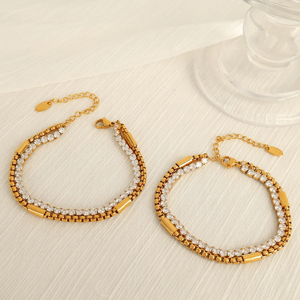 Fashionable Punk Creative Hip-hop Niche Versatile zircon Inlaid Multi-layer Stacked Titanium Steel Chain Jewelry for Women
Fashionable Punk Creative Hip-hop Niche Versatile zircon Inlaid Multi-layer Stacked Titanium Steel Chain Jewelry for Women