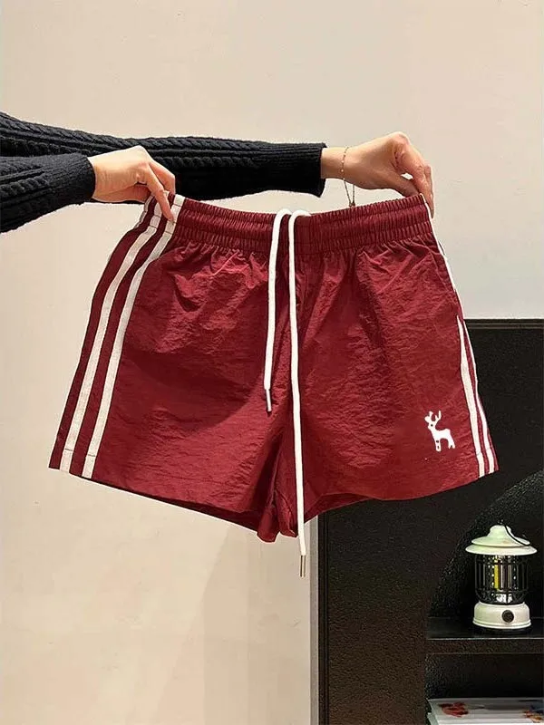 American Retro Color Block Drawstring Deer Print Sports Shorts Women's High Waist Slimming Casual Pants Summer Spring
American Retro Color Block Drawstring Deer Print Sports Shorts Women's High Waist Slimming Casual Pants Summer Spring