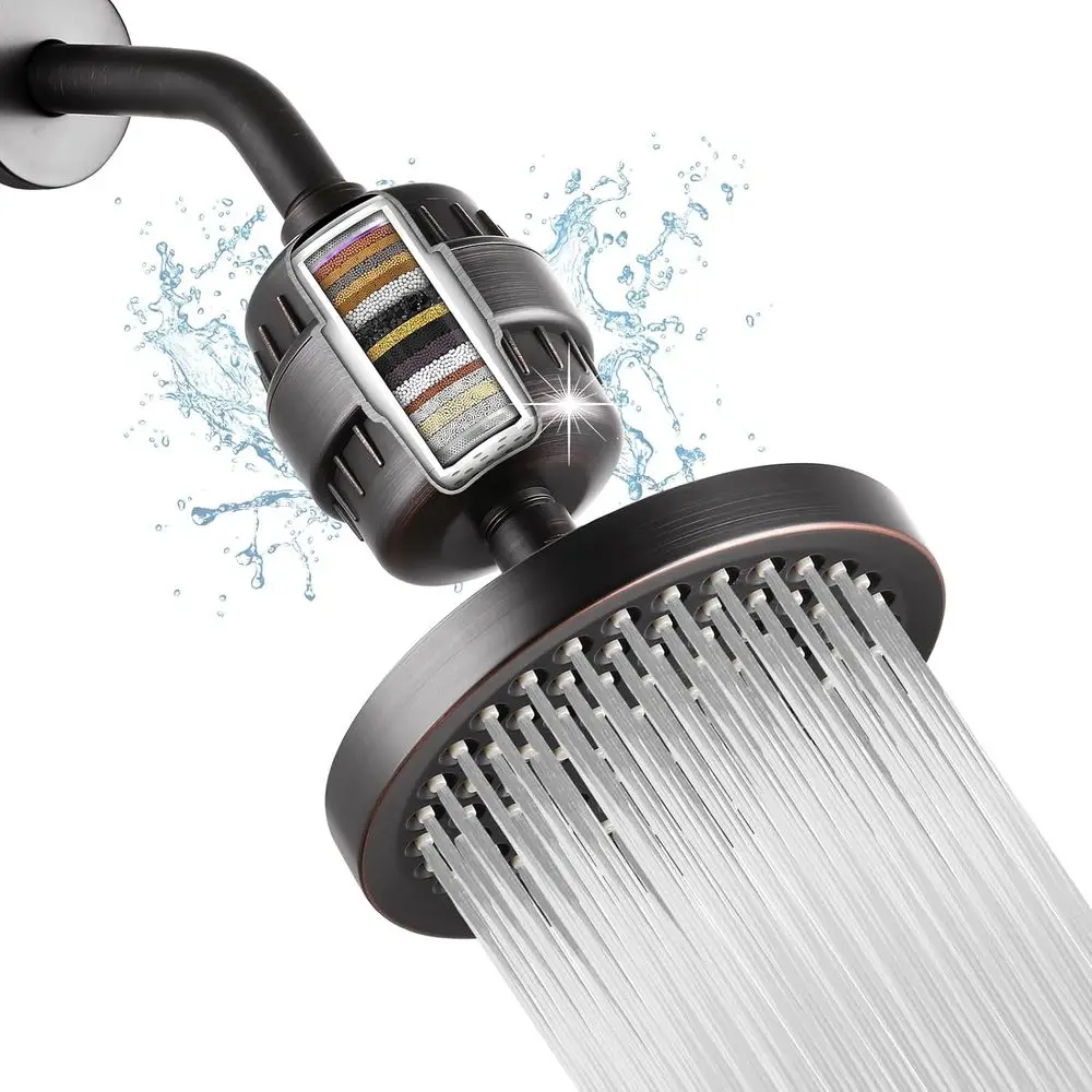 6'' Rain Shower Filter for Hard Water, 20-Stage Filtration Removes Impurities for Rejuvenated Skin, Oil-Rubbed Bronze
6'' Rain Shower Filter for Hard Water, 20-Stage Filtration Removes Impurities for Rejuvenated Skin, Oil-Rubbed Bronze