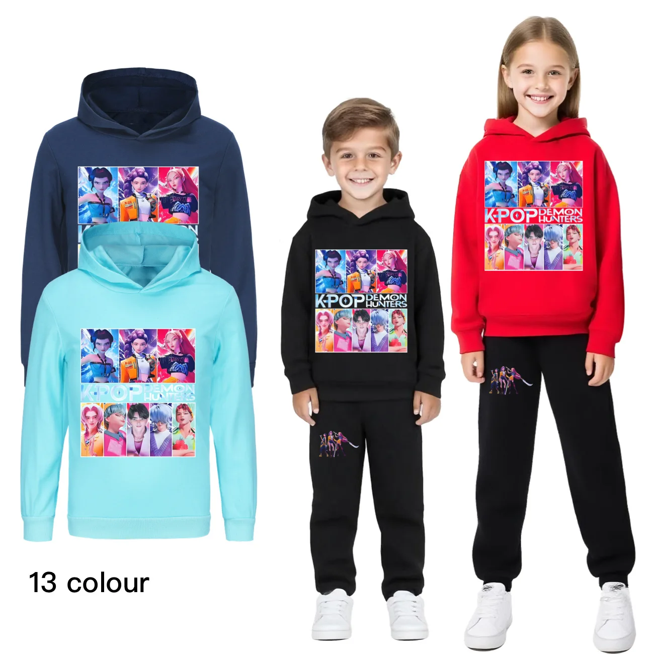 KPop Demon Hunters Huntrix Clothes Kids Tracksuit Baby Girls Hooded Sweatshirt Jogging Pants 2pcs Set Boys Outfits Children Sets
KPop Demon Hunters Huntrix Clothes Kids Tracksuit Baby Girls Hooded Sweatshirt Jogging Pants 2pcs Set Boys Outfits Children Sets