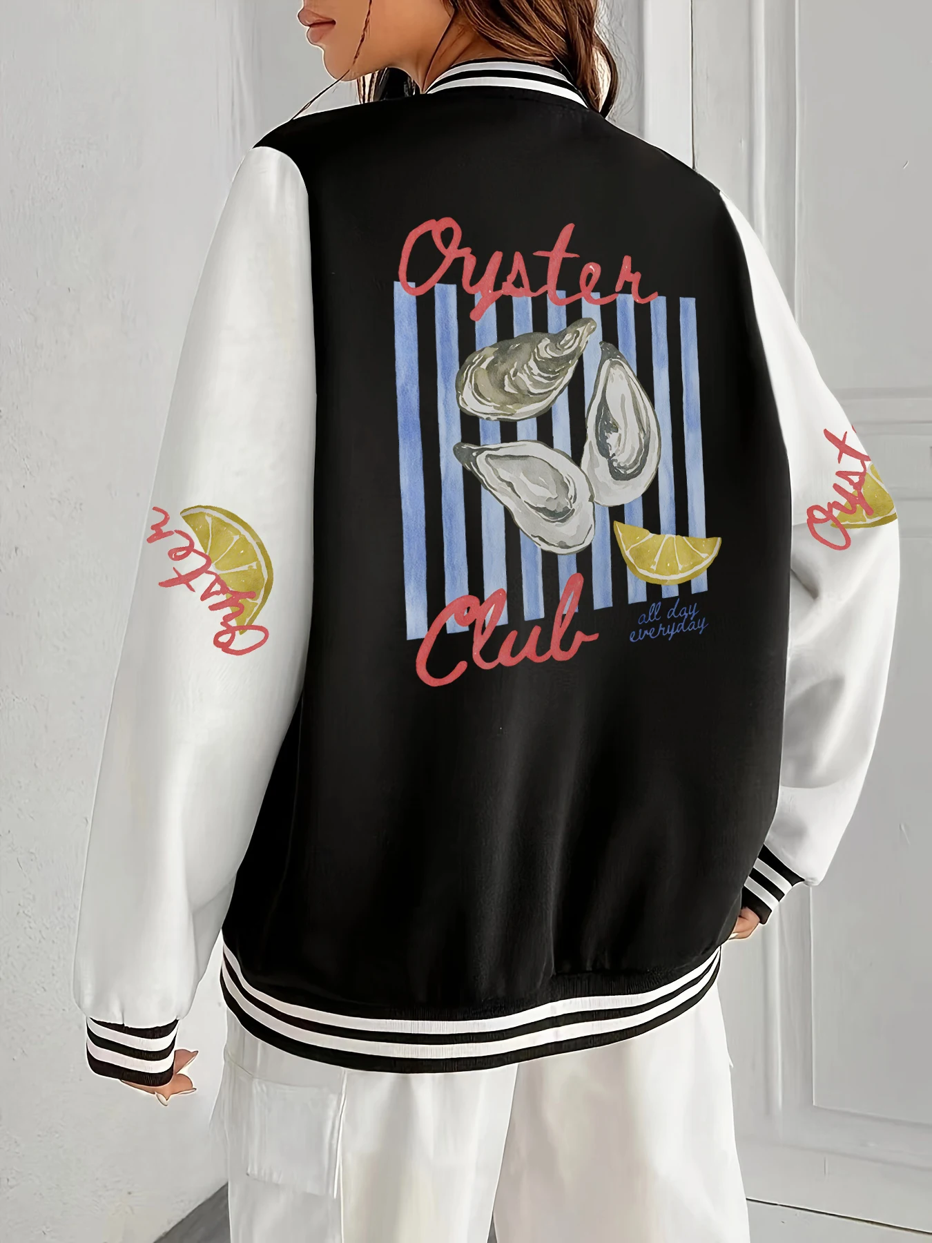 Creative Shell Lemon All Day Printing Clothing Woman Sport Warm Jackets Loose Hip Hop Jacket Trendy Basic Baseball Jersey
Creative Shell Lemon All Day Printing Clothing Woman Sport Warm Jackets Loose Hip Hop Jacket Trendy Basic Baseball Jersey