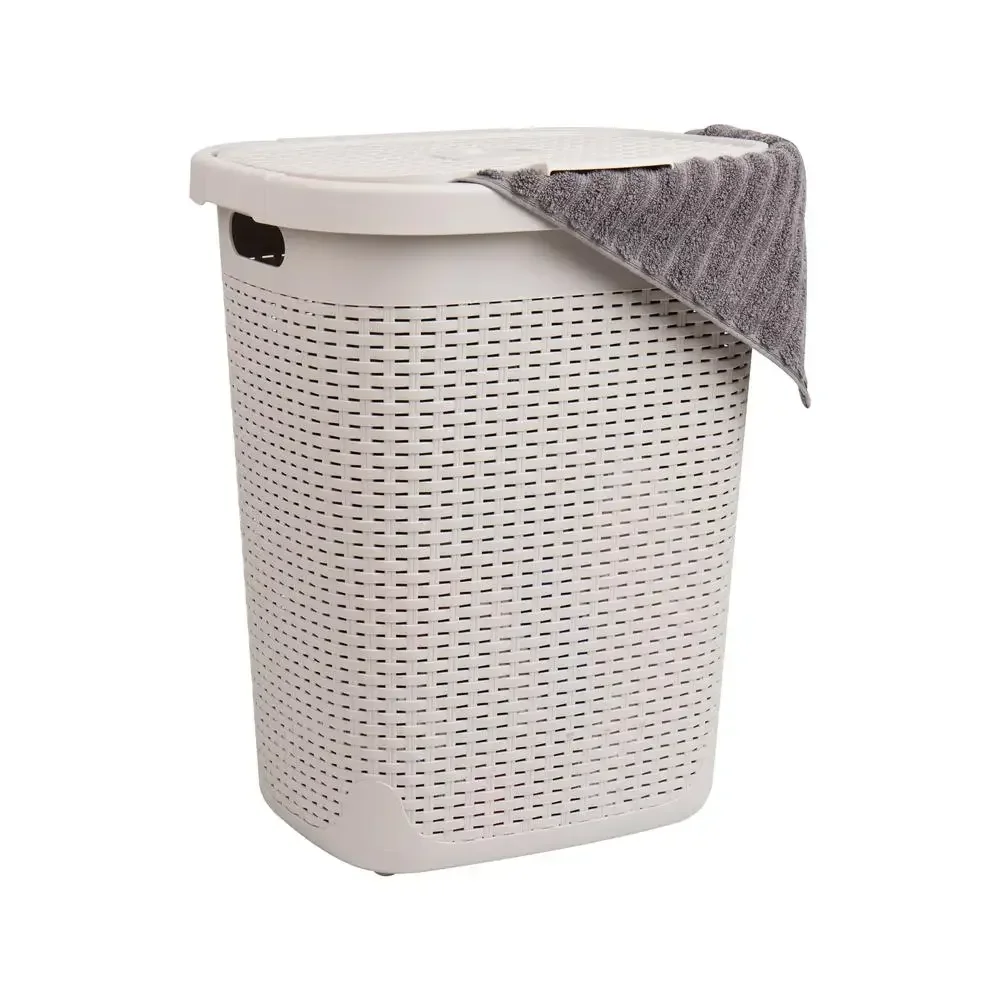 50L Slim Plastic Laundry Hamper Clothes Basket with Lid Ivory Portable Lightweight Spacious Storage Neat & Tidy Excellent
50L Slim Plastic Laundry Hamper Clothes Basket with Lid Ivory Portable Lightweight Spacious Storage Neat & Tidy Excellent