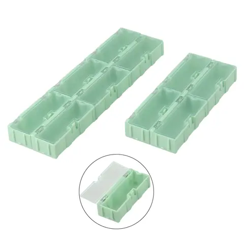 Scatola portaoggetti in plastica da 10 pezzi per organizer per componenti elettronici SMD SMT con scomparti per piccole parti e accessori