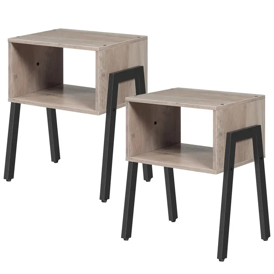 Nightstands Set of 2, Stackable End Table, Side Table, Bedside Tables with Open Storage Shelf, for Bedroom, Living Room, Greige
Nightstands Set of 2, Stackable End Table, Side Table, Bedside Tables with Open Storage Shelf, for Bedroom, Living Room, Greige