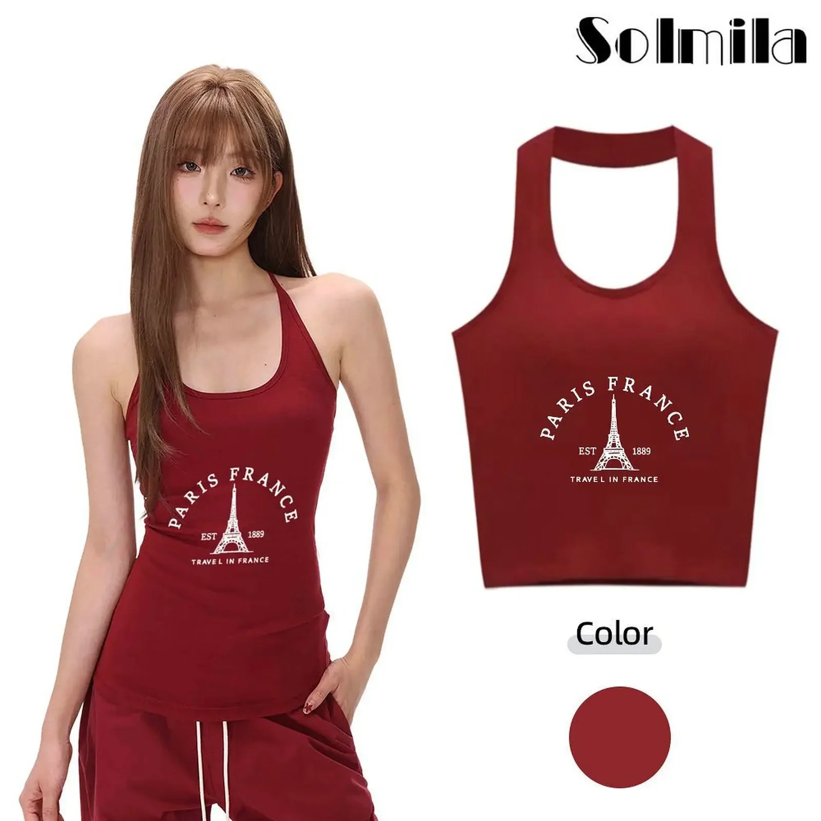 Women Summer Tower Print Claret Sleeveless Halter Vests Fashion Casual Tops Loose Round Neck Comfortable Vacation Streetwear
Women Summer Tower Print Claret Sleeveless Halter Vests Fashion Casual Tops Loose Round Neck Comfortable Vacation Streetwear