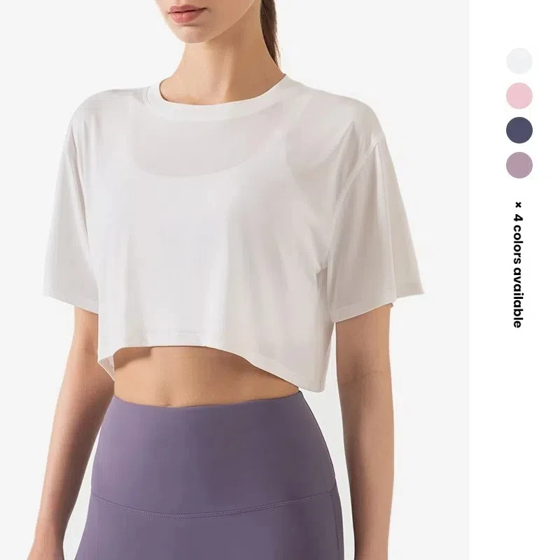 Top Women Loose Cropped Sports Top Yoga Shirt Quick-Dry Gym T-Shirt Running Cover Breathable Workout Tee Casual Woman Clothing
Top Women Loose Cropped Sports Top Yoga Shirt Quick-Dry Gym T-Shirt Running Cover Breathable Workout Tee Casual Woman Clothing