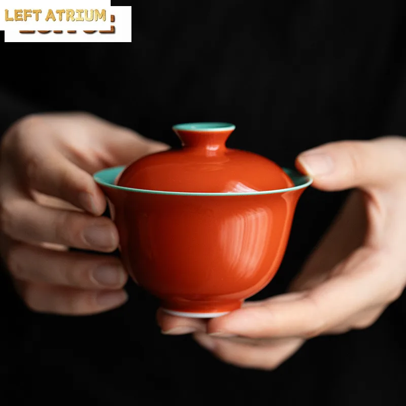 120ml Palace Museum Red Ceramic Ercai Gaiwan Japanese Tea Tureen Tea Bowl with Lid Kit Tea Maker Cover Bowl Drinkware Collection
120ml Palace Museum Red Ceramic Ercai Gaiwan Japanese Tea Tureen Tea Bowl with Lid Kit Tea Maker Cover Bowl Drinkware Collection