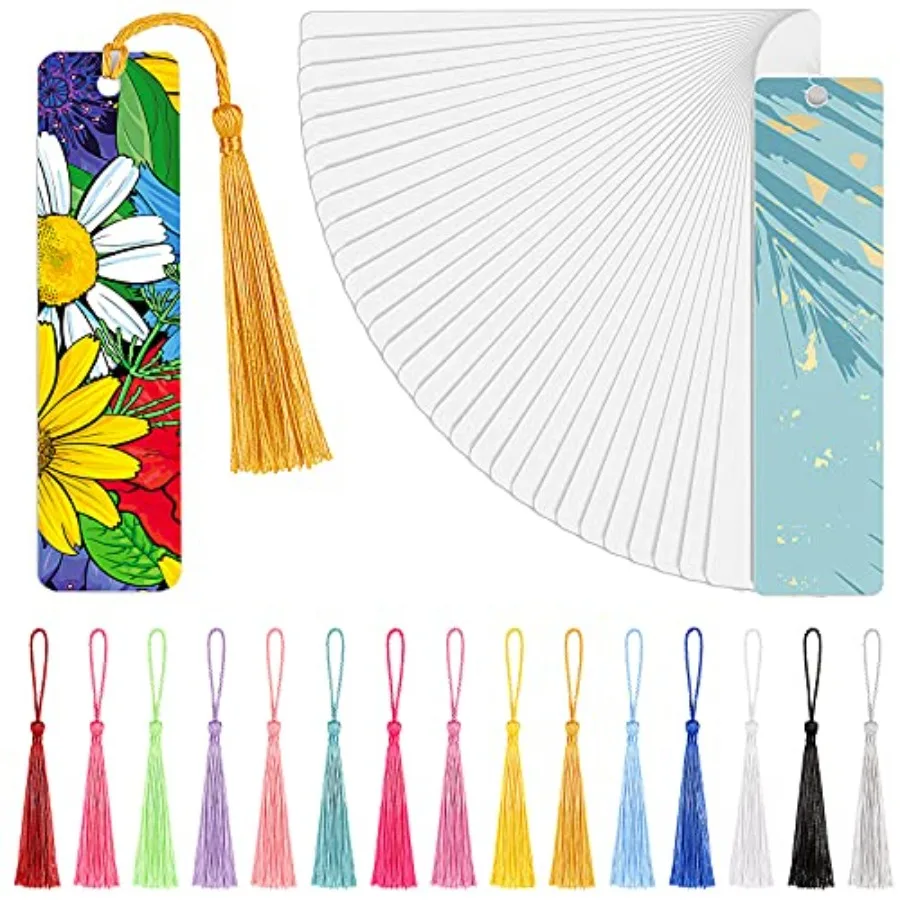Pcs Sublimation Blank Bookmarks Metal Heat Transfer Aluminum Bookmarks Bulk with Hole and Colorful Tassels for School Birthday
Pcs Sublimation Blank Bookmarks Metal Heat Transfer Aluminum Bookmarks Bulk with Hole and Colorful Tassels for School Birthday