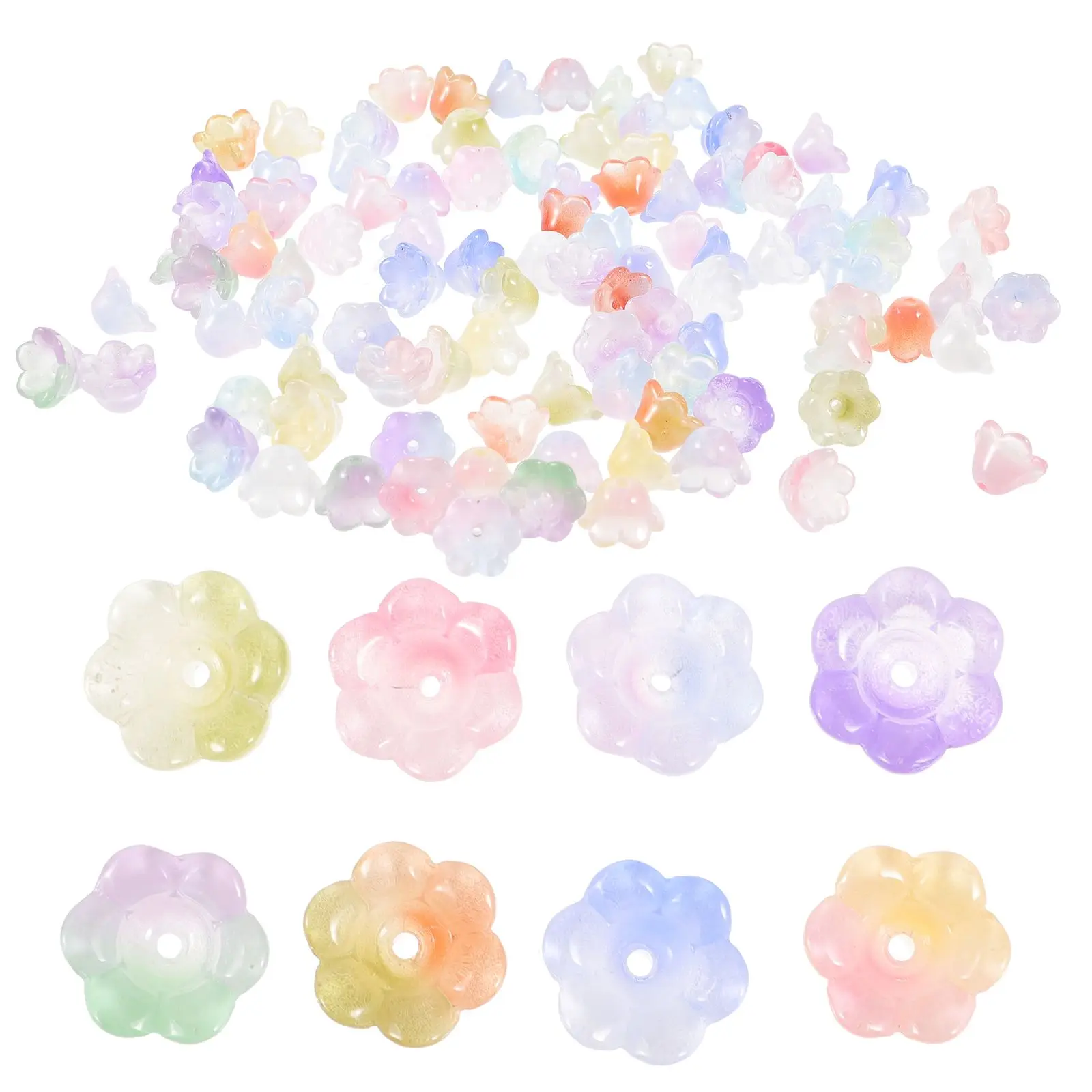 100pcs Glass Flower Beads Smooth Sturdy Lightweight Glossy DIY Bracelet Necklace Earrings Jewelry Making Kits Supplies
100pcs Glass Flower Beads Smooth Sturdy Lightweight Glossy DIY Bracelet Necklace Earrings Jewelry Making Kits Supplies