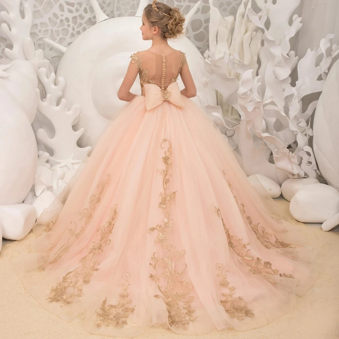 Customized Flower Girl Dress for Wedding Appliques Bow Length High Waist Floor Length Kids Birthday First Communion Gown
Customized Flower Girl Dress for Wedding Appliques Bow Length High Waist Floor Length Kids Birthday First Communion Gown
