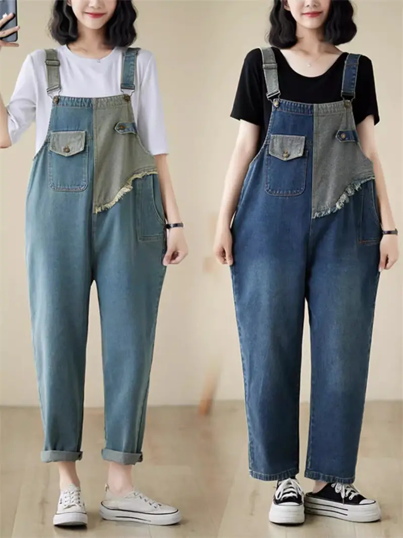 Denim Overall Jeans Contrasting Color Patchwork Retro Fashionable Stylish Design Versatile Jumpsuit For Women 2024 Spring Z4808
Denim Overall Jeans Contrasting Color Patchwork Retro Fashionable Stylish Design Versatile Jumpsuit For Women 2024 Spring Z4808