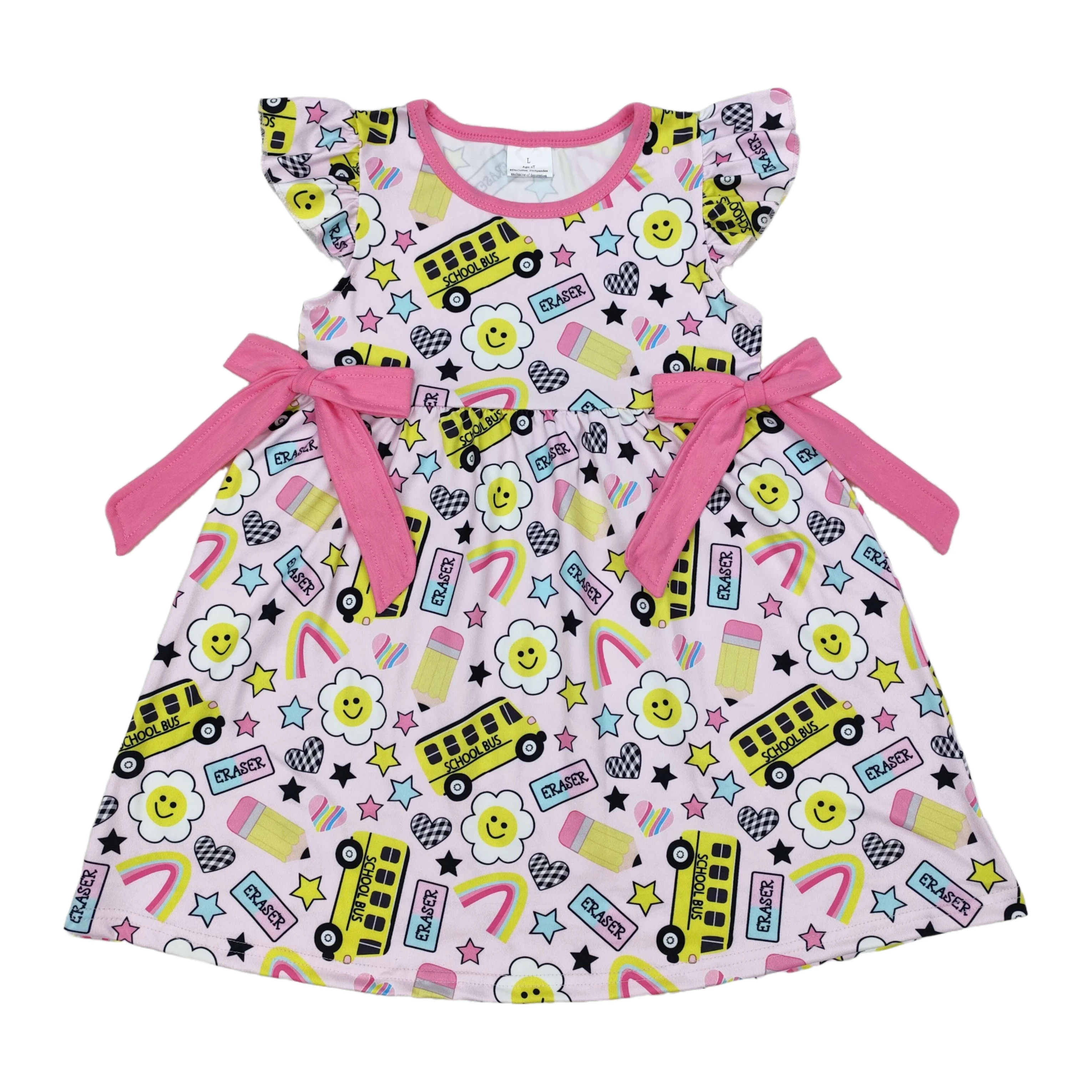 Wholesale Baby Girls Bus Pencil Back To School Bows Knee Length Dresses Infant Summer Clothes Kids Children Ruffles Clothing
Wholesale Baby Girls Bus Pencil Back To School Bows Knee Length Dresses Infant Summer Clothes Kids Children Ruffles Clothing
