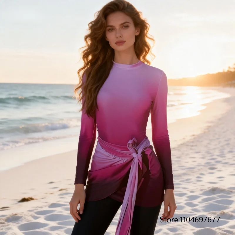 New burkini Femmes Muslim Womens Swimwear Three-piece Gradient Blue Long Sleeved Trousers Sunblock Swimwear Summer Beach Wear
New burkini Femmes Muslim Womens Swimwear Three-piece Gradient Blue Long Sleeved Trousers Sunblock Swimwear Summer Beach Wear 
