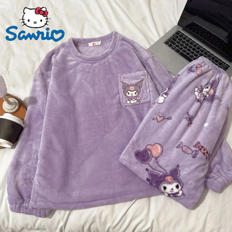 Sanrio Kawaii Kuromi Mymelody Pajamas Pochacco Cinnamoroll Hello Kitty Flannel Household Clothes Cute Thicken Gift For Girl
Sanrio Kawaii Kuromi Mymelody Pajamas Pochacco Cinnamoroll Hello Kitty Flannel Household Clothes Cute Thicken Gift For Girl