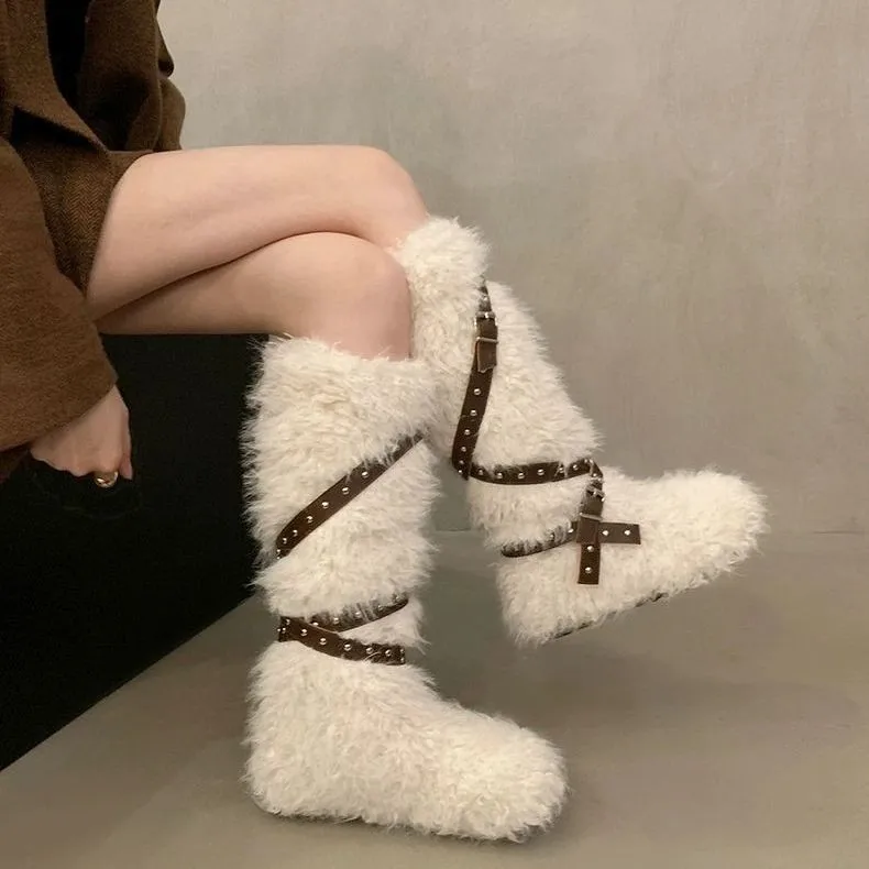 Thickened Fleece Lined Winter Boots High Tube Knight Boot Retro Design Warm Fur Shoes Cotton Shoes Waterproof Platform Rubber...
Thickened Fleece Lined Winter Boots High Tube Knight Boot Retro Design Warm Fur Shoes Cotton Shoes Waterproof Platform Rubber...