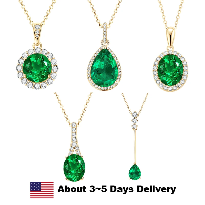 Elegant Artificial Emerald Pendant Necklace Round Oval Cut Women 925 Sterling Silver Chain GreenColor Waterdrop Necklace Jewelry
Elegant Artificial Emerald Pendant Necklace Round Oval Cut Women 925 Sterling Silver Chain GreenColor Waterdrop Necklace Jewelry