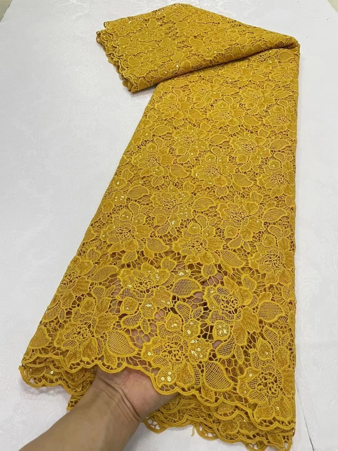 New African French Cord Sequins Lace Fabric High Quality Nigerian Guipure Lace Water Soluble Voile Lace For Wedding Party Dress
New African French Cord Sequins Lace Fabric High Quality Nigerian Guipure Lace Water Soluble Voile Lace For Wedding Party Dress