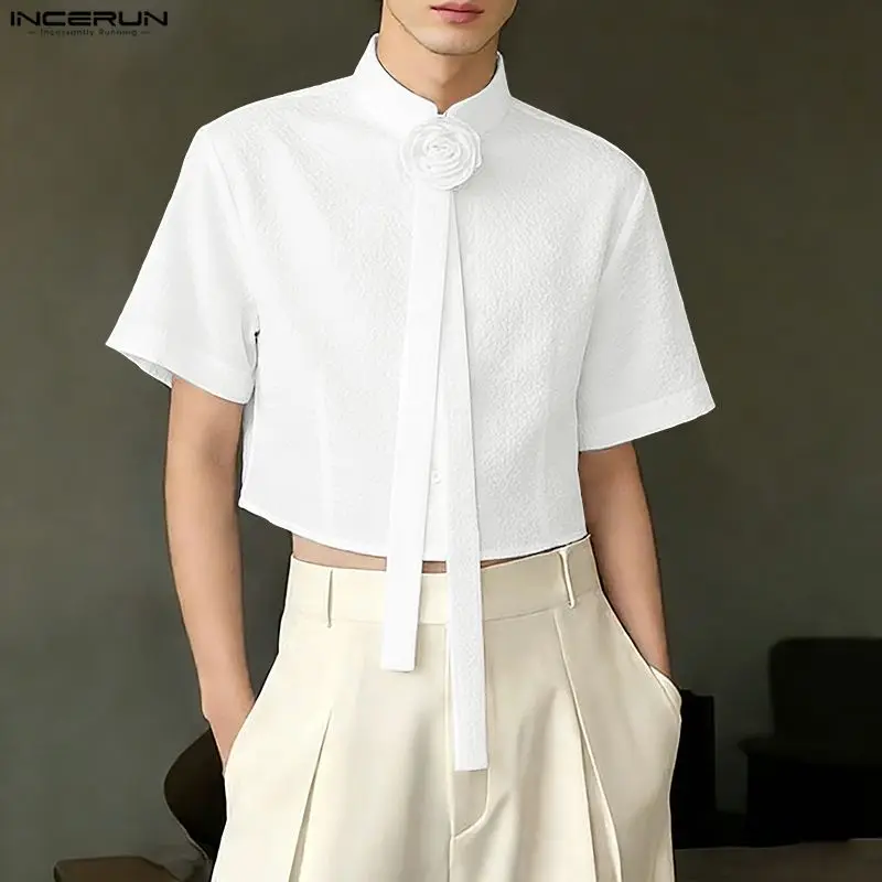 INCERUN Men's Shirt Solid Color Lapel Short Sleeve Flower Casual Men Clothes Streetwear Loose 2026 Fashion Crop Tops For Man
INCERUN Men's Shirt Solid Color Lapel Short Sleeve Flower Casual Men Clothes Streetwear Loose 2026 Fashion Crop Tops For Man
