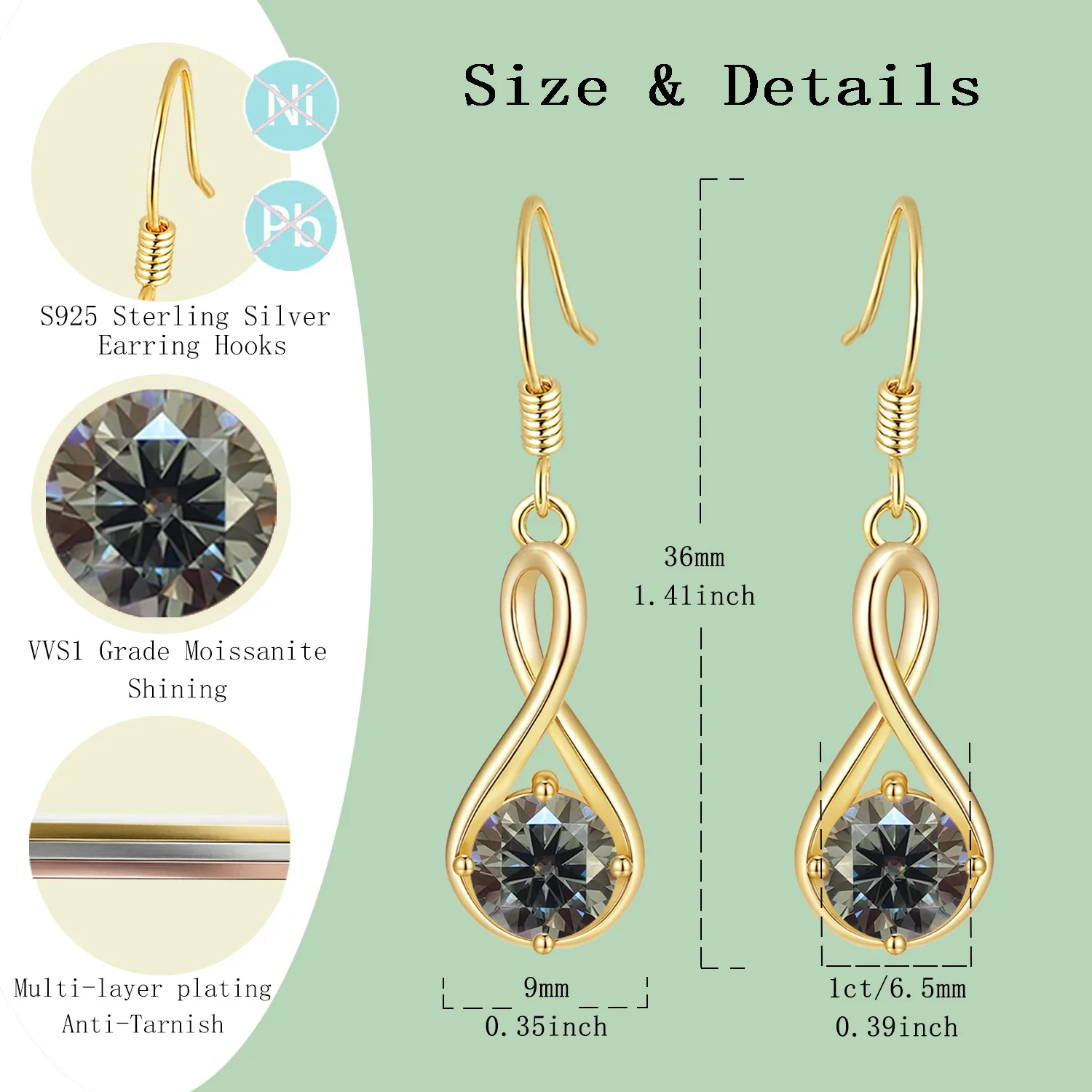 LAMVOICE 2 carat moissanite earrings, designer item high quality, S925 sterling silver, valentine’s Day, gift for daughter
LAMVOICE 2 carat moissanite earrings, designer item high quality, S925 sterling silver, valentine’s Day, gift for daughter