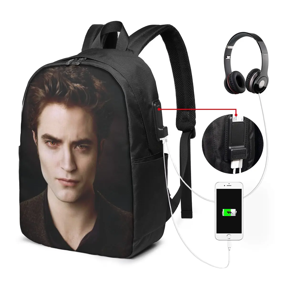 The Twilight Saga Edward Cullen Backpack Travel Notebook Bag ComputerCollege Student School BagLaptopShoulder Bags for Men Women
The Twilight Saga Edward Cullen Backpack Travel Notebook Bag ComputerCollege Student School BagLaptopShoulder Bags for Men Women