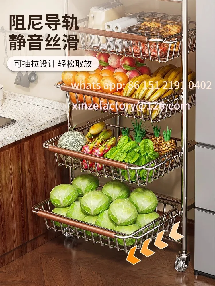 Настраиваемая корзина для овощей, тележка для закусок, многослойная выдвижная передвижная стора, кухонная стойка, многофункциональная тележка для фруктов и овощей
Настраиваемая корзина для овощей, тележка для закусок, многослойная выдвижная передвижная стора, кухонная стойка, многофункциональная тележка для фруктов и овощей