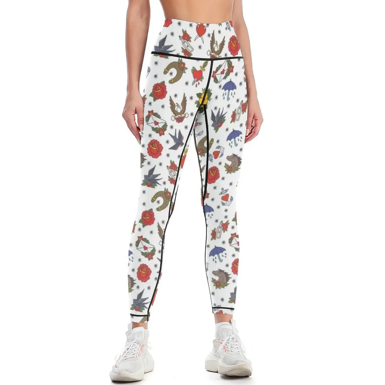 doodle pattern. traditional tattoo flash illustration Leggings Fitness's gym clothes flared gym wear Womens Leggings
doodle pattern. traditional tattoo flash illustration Leggings Fitness's gym clothes flared gym wear Womens Leggings