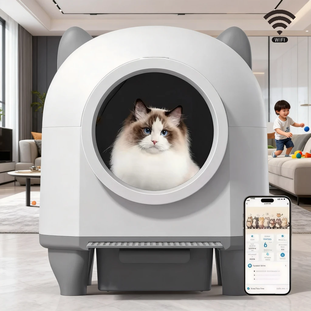 Wholesale Smart App-Controlled Self-Cleaning Automatic Cat Bedpan Box Enclosed Pet Toilet ABS Plastic Odor Control Large 80L
Wholesale Smart App-Controlled Self-Cleaning Automatic Cat Bedpan Box Enclosed Pet Toilet ABS Plastic Odor Control Large 80L
